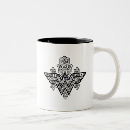 Wonder Woman Spiritual Paisley Hamsa Logo Two_Tone Coffee Mug
