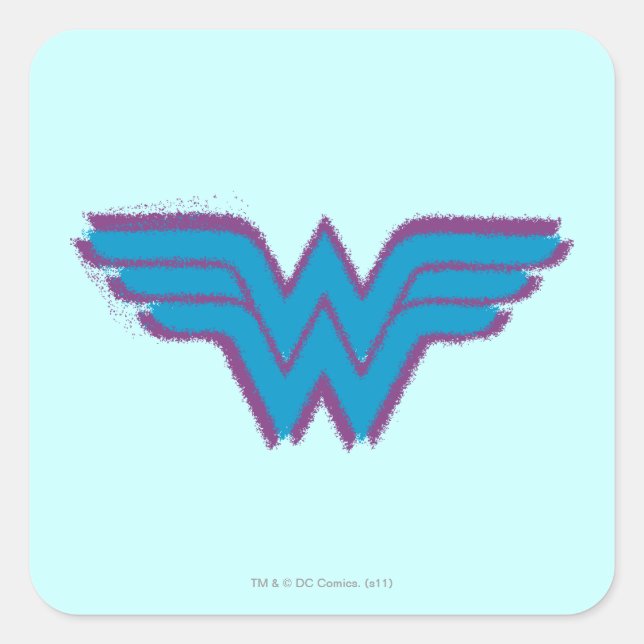 Wonder Woman Spray Paint Logo Square Sticker (Front)
