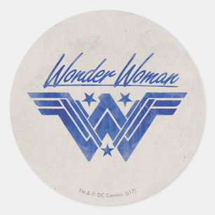 Wonder Woman Stacked Stars Symbol Classic Round Sticker