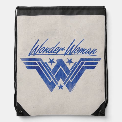 Wonder Woman Stacked Stars Symbol Drawstring Bag