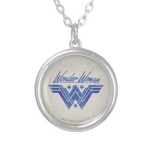 Wonder Woman Stacked Stars Symbol Silver Plated Necklace