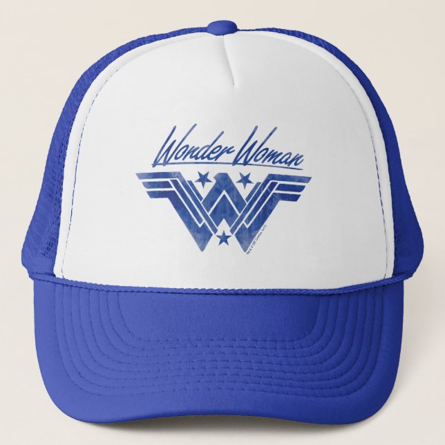 Wonder Woman Stacked Stars Symbol Trucker Hat (Front)