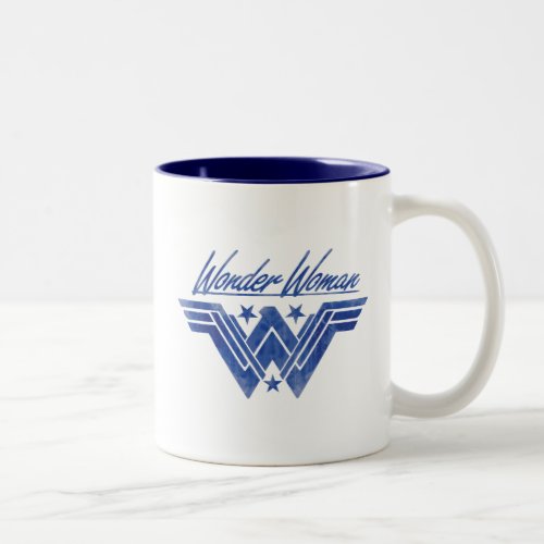 Wonder Woman Stacked Stars Symbol Two_Tone Coffee Mug