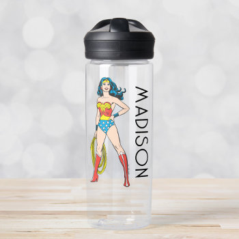 Wonder Woman Standing | Add Your Name Water Bottle by wonderwoman at Zazzle