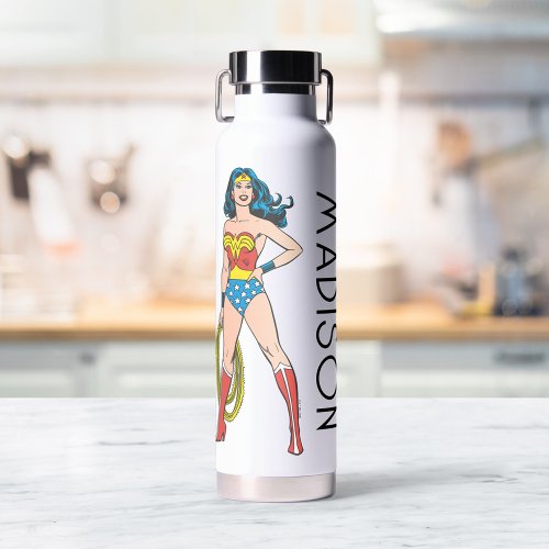 Wonder Woman Standing  Add Your Name Water Bottle