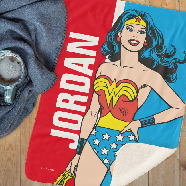 Wonder Woman Standing Sherpa Blanket