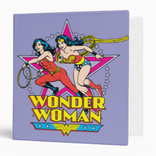 Wonder Woman Star Background 3 Ring Binder