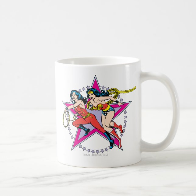 Wonder Woman Star Background Coffee Mug (Right)