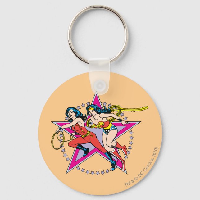 Wonder Woman Star Background Keychain (Front)