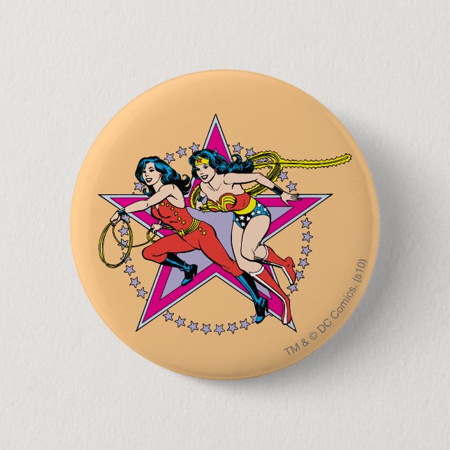 Wonder Woman Star Background Pinback Button (Front)