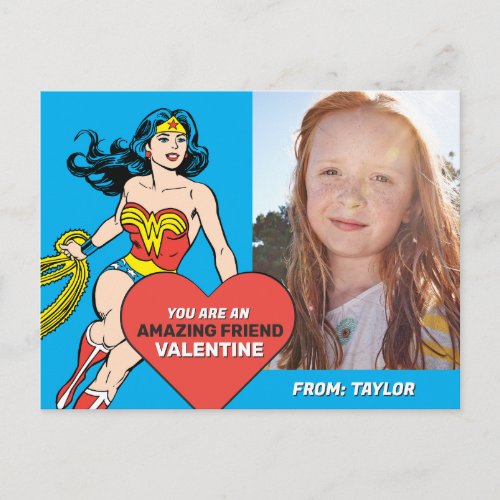 Wonder Woman Super Friend  Valentines Day Postcard