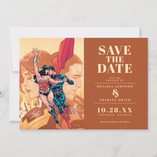 Wonder Woman  Superman Save the Date Invitation