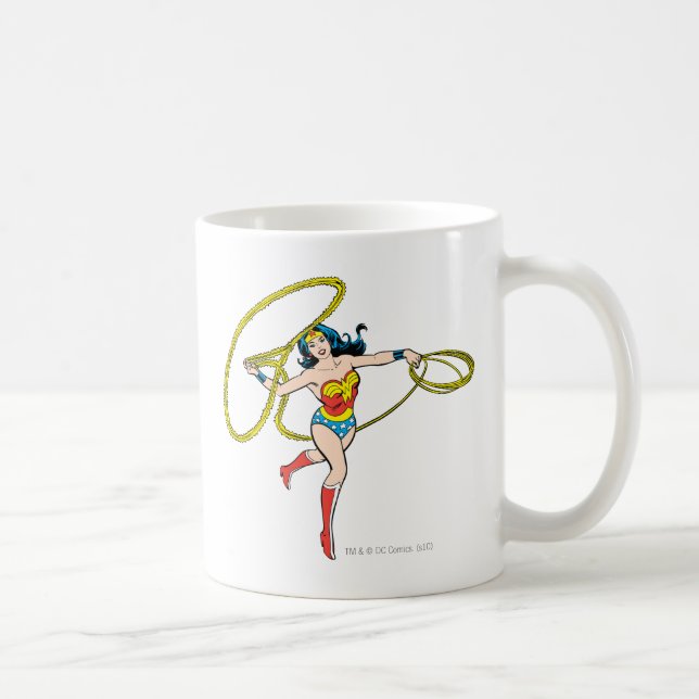 Wonder Woman Swinging Lasso Coffee Mug (Right)