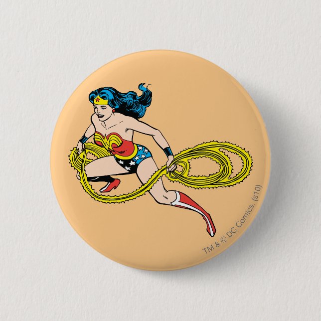 Wonder Woman Swinging Lasso Left Button (Front)