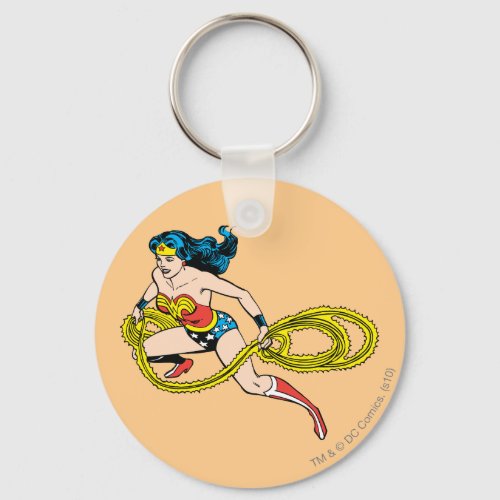 Wonder Woman Swinging Lasso Left Keychain