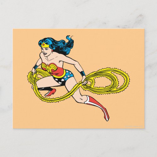 Wonder Woman Swinging Lasso Left Postcard