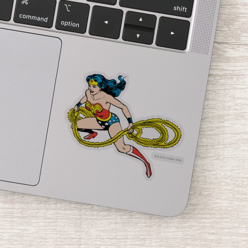Wonder Woman Swinging Lasso Left Sticker