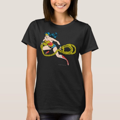 Wonder Woman Swinging Lasso Left T_Shirt