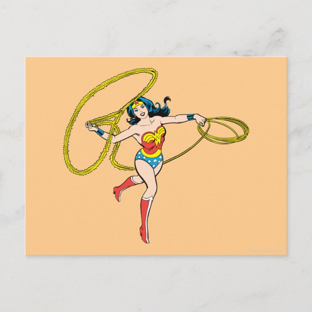 Wonder Woman Swinging Lasso Postcard (Front)