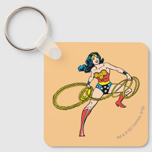 Wonder Woman Swinging Lasso Right Keychain (Front)