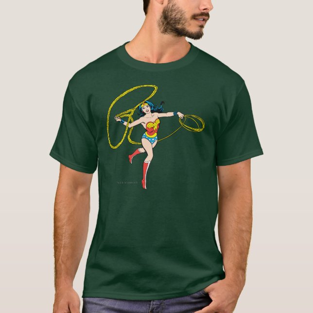 Wonder Woman Swinging Lasso T-Shirt (Front)