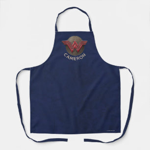 Wonder Woman Symbol Over Concentric Circles Apron