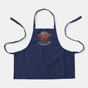 Wonder Woman Symbol Over Concentric Circles Apron