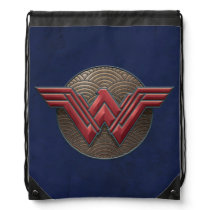 Wonder Woman Symbol Over Concentric Circles Drawstring Bag Wonder Woman Symbol Over Concentric Circles Drawstring Bag