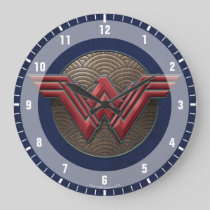 Wonder Woman Symbol Over Concentric Circles Large Clock