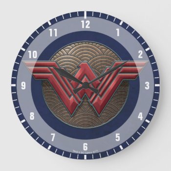 Wonder Woman Symbol Over Concentric Circles Large Clock by wonderwoman at Zazzle