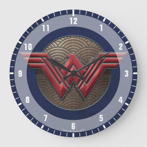 Wonder Woman Symbol Over Concentric Circles Large Clock