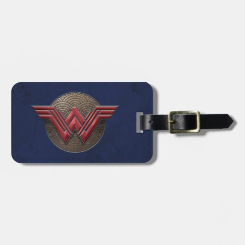 Wonder Woman Symbol Over Concentric Circles Luggage Tag