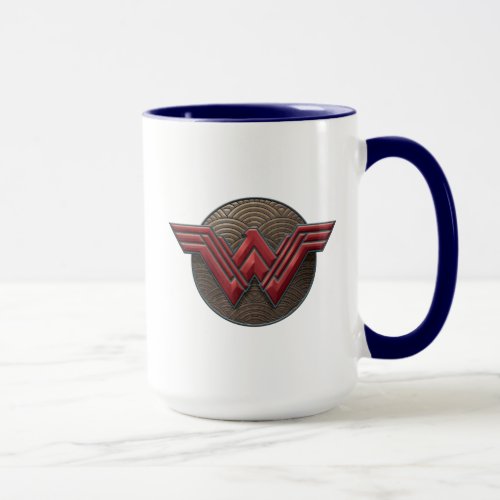 Wonder Woman Symbol Over Concentric Circles Mug