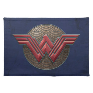 Wonder Woman Symbol Over Concentric Circles Placemat