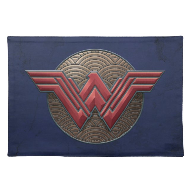 Wonder Woman Symbol Over Concentric Circles Placemat (Front)