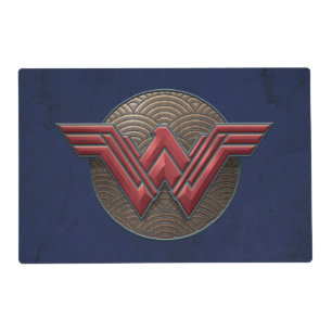 Wonder Woman Symbol Over Concentric Circles Placemat