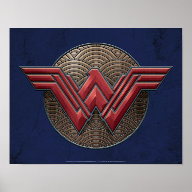 Wonder Woman Symbol Over Concentric Circles Poster (Front)