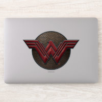 Wonder Woman Symbol Over Concentric Circles Sticker