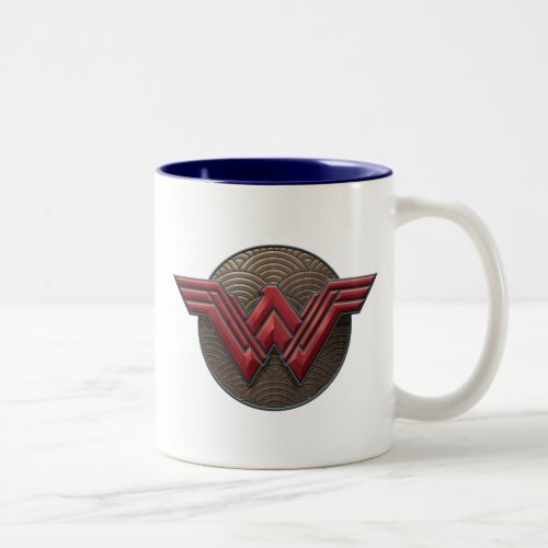 Wonder Woman Symbol Over Concentric Circles Two_Tone Coffee Mug