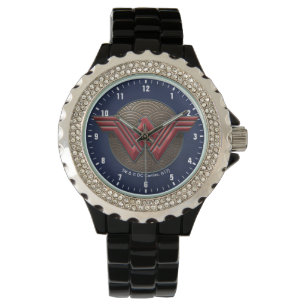 Wonder Woman Symbol Over Concentric Circles Watch