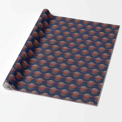 Wonder Woman Symbol Over Concentric Circles Wrapping Paper