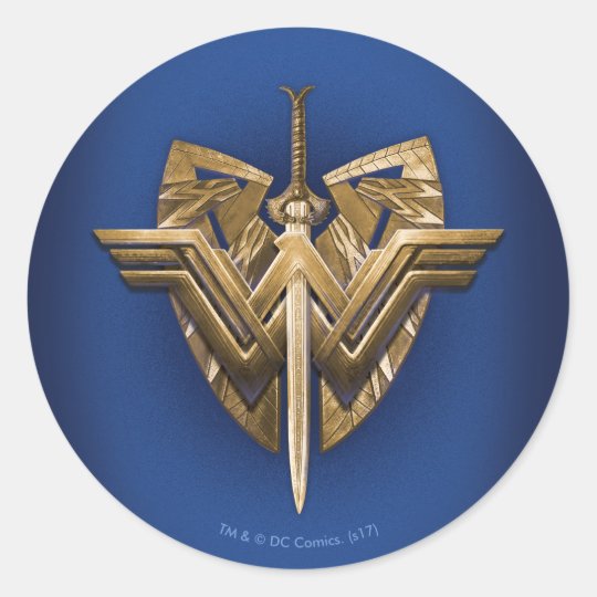 Wonder Woman Symbol With Sword Of Justice Classic Round Sticker