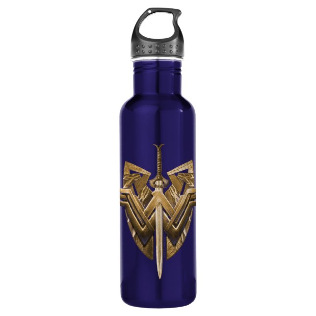Wonder Woman Symbol With Sword of Justice Water Bottle (Front)