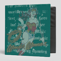 Wonder Woman Text Background 3 Ring Binder