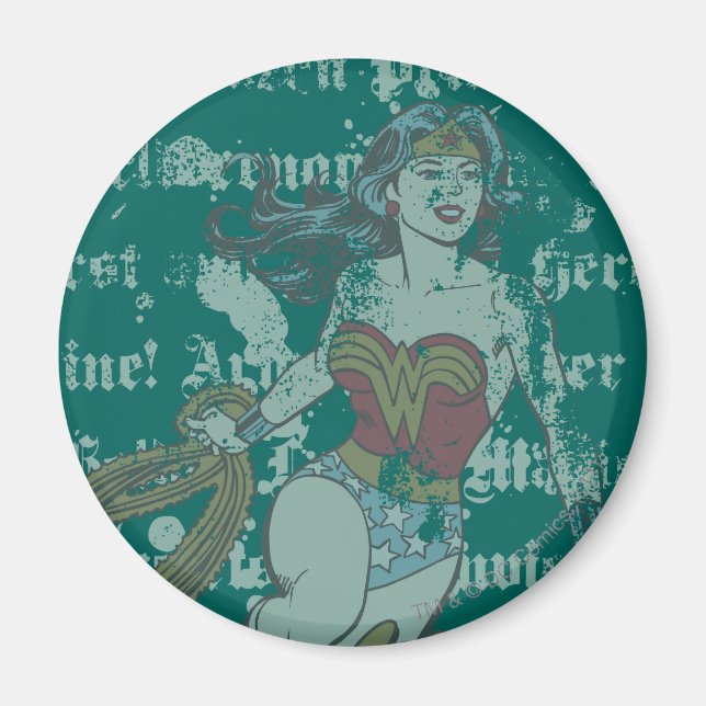 Wonder Woman Text Background Magnet (Front)