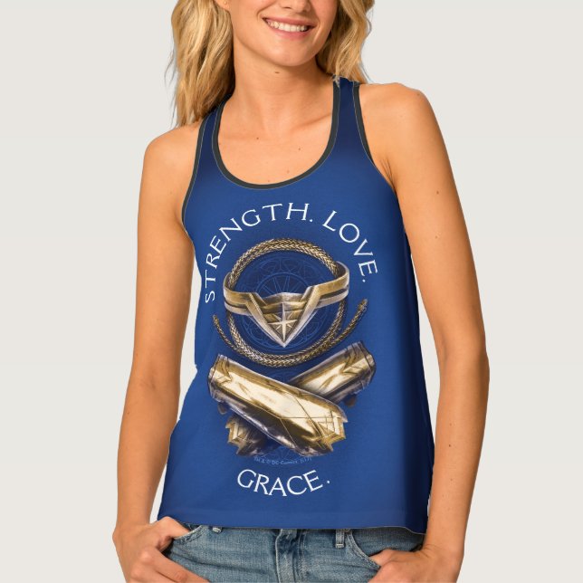 Wonder Woman Tiara, Lasso, and Bracelets Tank Top (Front)