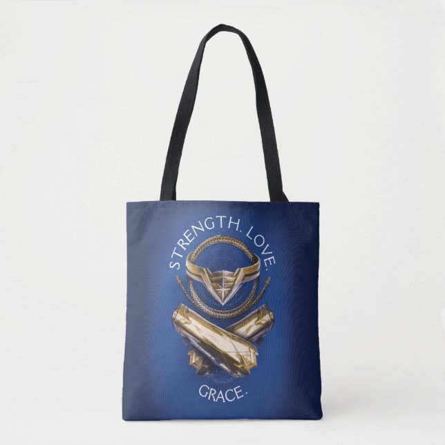 Wonder Woman Tiara, Lasso, and Bracelets Tote Bag (Front)