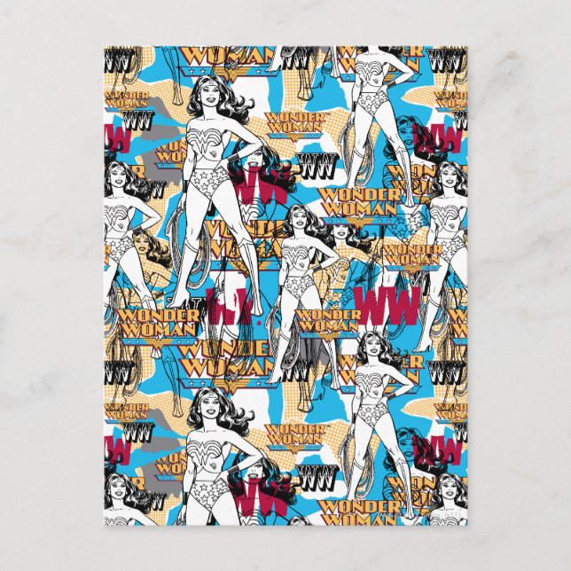 Wonder Woman Toss Pattern Postcard (Front)