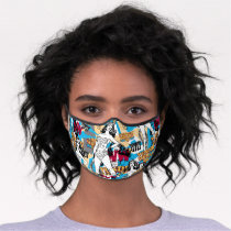 Wonder Woman Toss Pattern Premium Face Mask