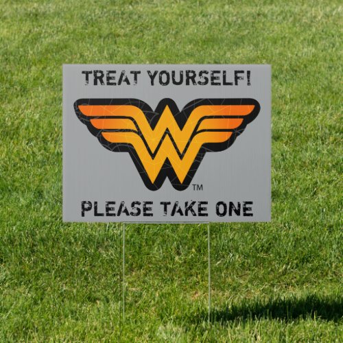 Wonder Woman  Treat Yourself to Halloween Candy Sign